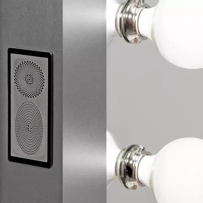 Miroir de courtoisie LED style Hollywood avec haut-parleur Bluetooth et variateur d'intensité