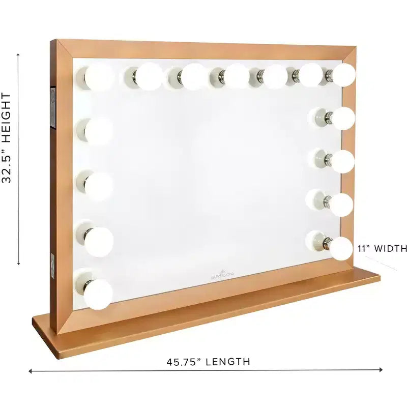Miroir de courtoisie LED style Hollywood avec haut-parleur Bluetooth et variateur d'intensité