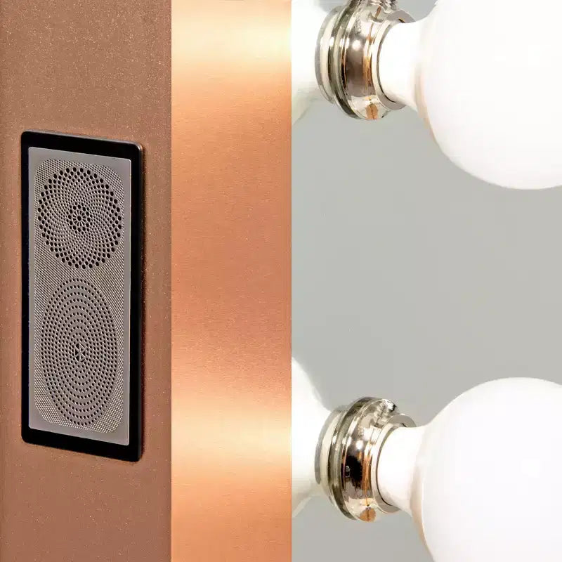 Miroir de courtoisie LED style Hollywood avec haut-parleur Bluetooth et variateur d'intensité