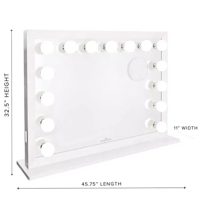 Miroir de courtoisie LED style Hollywood avec haut-parleur Bluetooth et variateur d'intensité
