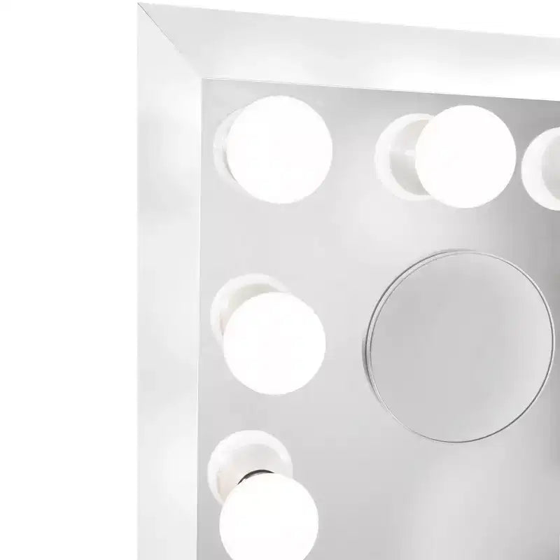 Miroir de courtoisie LED style Hollywood avec haut-parleur Bluetooth et variateur d'intensité