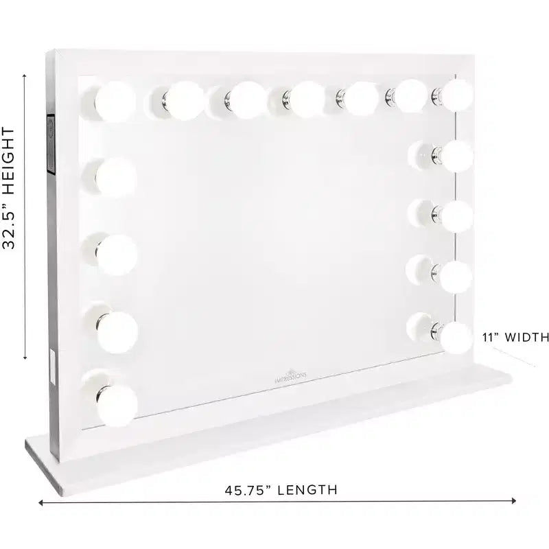 Miroir de courtoisie LED style Hollywood avec haut-parleur Bluetooth et variateur d'intensité
