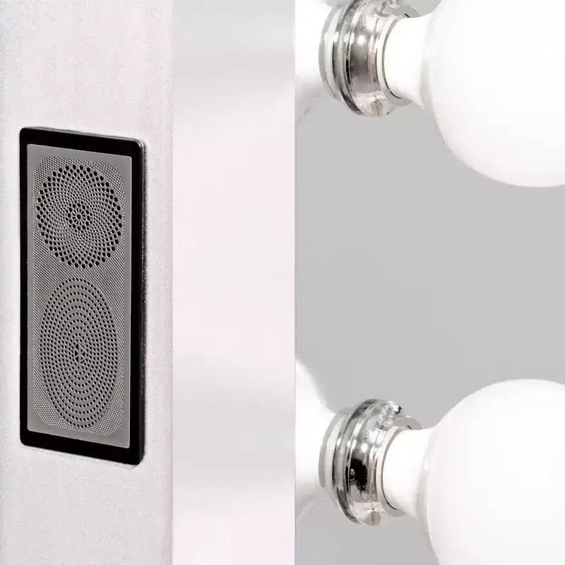 Miroir de courtoisie LED style Hollywood avec haut-parleur Bluetooth et variateur d'intensité