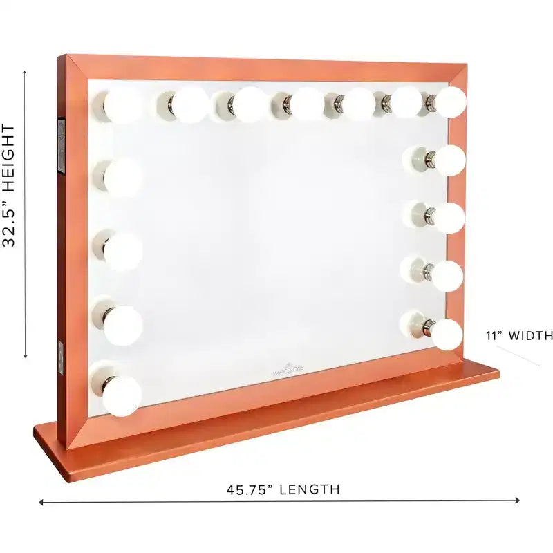 Miroir de courtoisie LED style Hollywood avec haut-parleur Bluetooth et variateur d'intensité