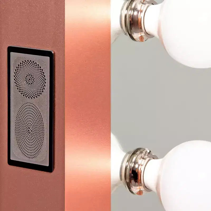 Miroir de courtoisie LED style Hollywood avec haut-parleur Bluetooth et variateur d'intensité