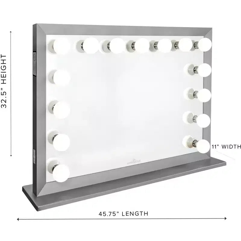 Miroir de courtoisie LED style Hollywood avec haut-parleur Bluetooth et variateur d'intensité