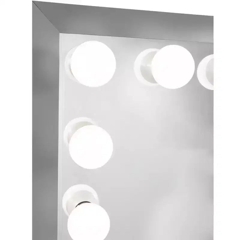 Miroir de courtoisie LED style Hollywood avec haut-parleur Bluetooth et variateur d'intensité
