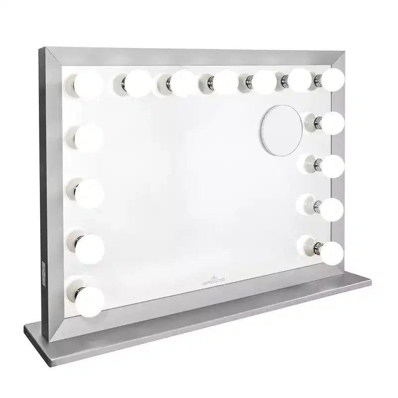 Miroir de courtoisie LED style Hollywood avec haut-parleur Bluetooth et variateur d'intensité
