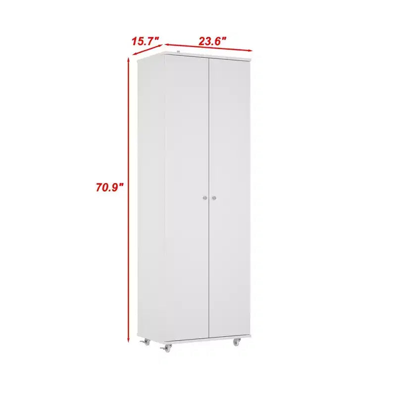 Meuble à chaussures vertical à double porte avec 8 étagères, Armoire de rangement