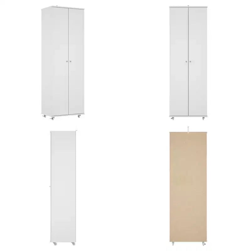 Meuble à chaussures vertical à double porte avec 8 étagères, Armoire de rangement