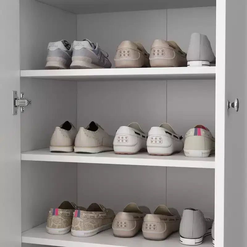Meuble à chaussures vertical à double porte avec 8 étagères, Armoire de rangement