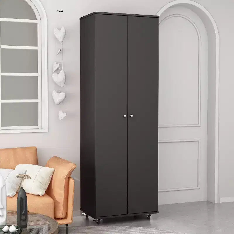 Meuble à chaussures vertical à double porte avec 8 étagères, Armoire de rangement