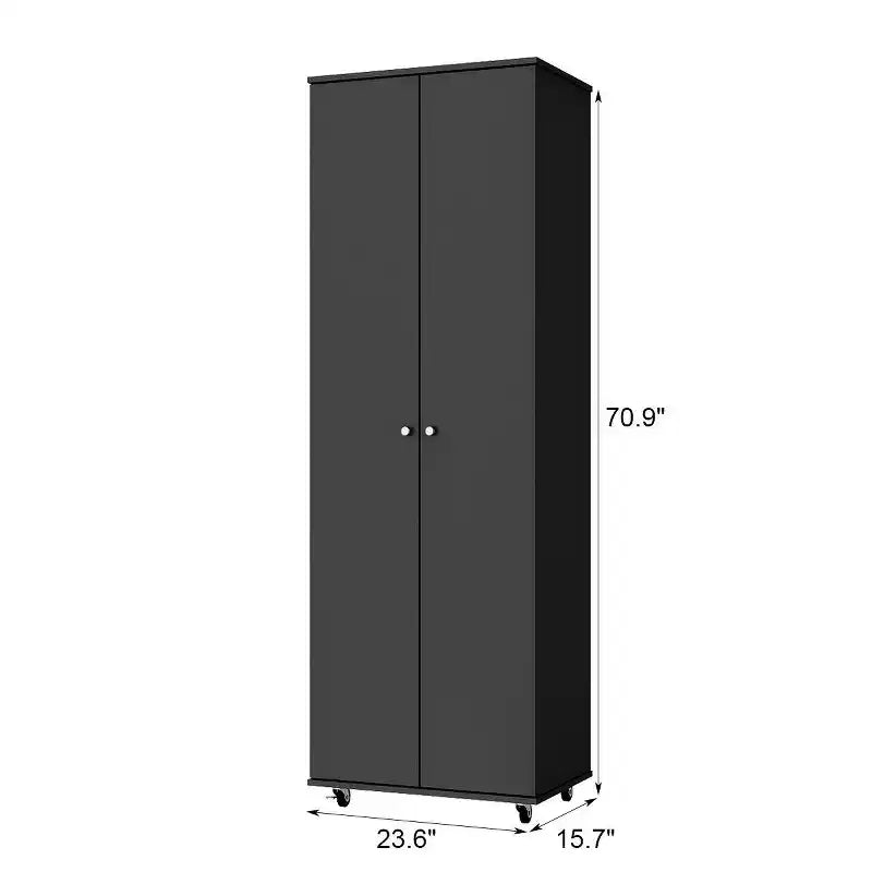 Meuble à chaussures vertical à double porte avec 8 étagères, Armoire de rangement