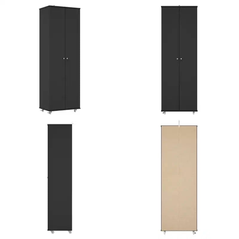 Meuble à chaussures vertical à double porte avec 8 étagères, Armoire de rangement