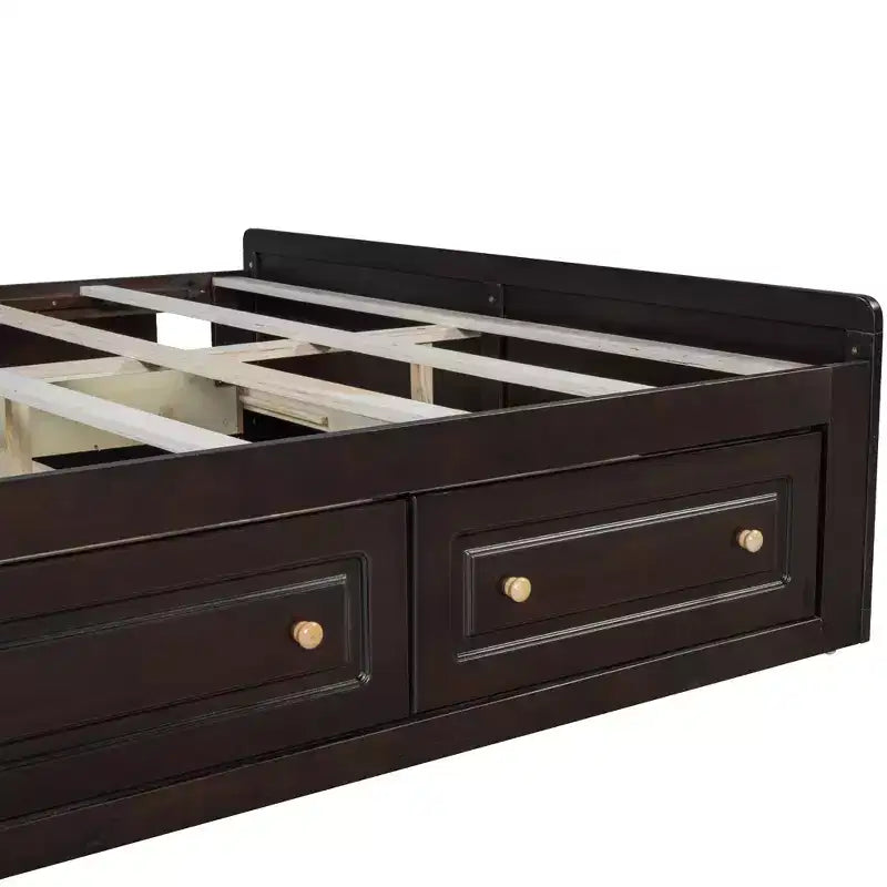 Lit plateforme en bois de taille Queen avec 6 tiroirs de rangement