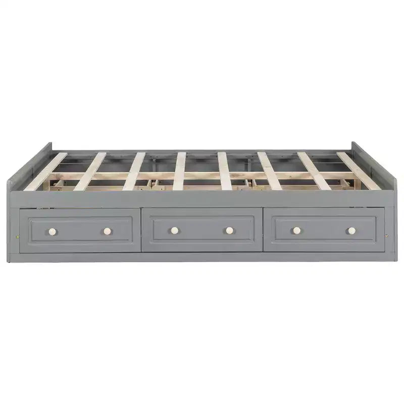 Lit plateforme en bois de taille Queen avec 6 tiroirs de rangement