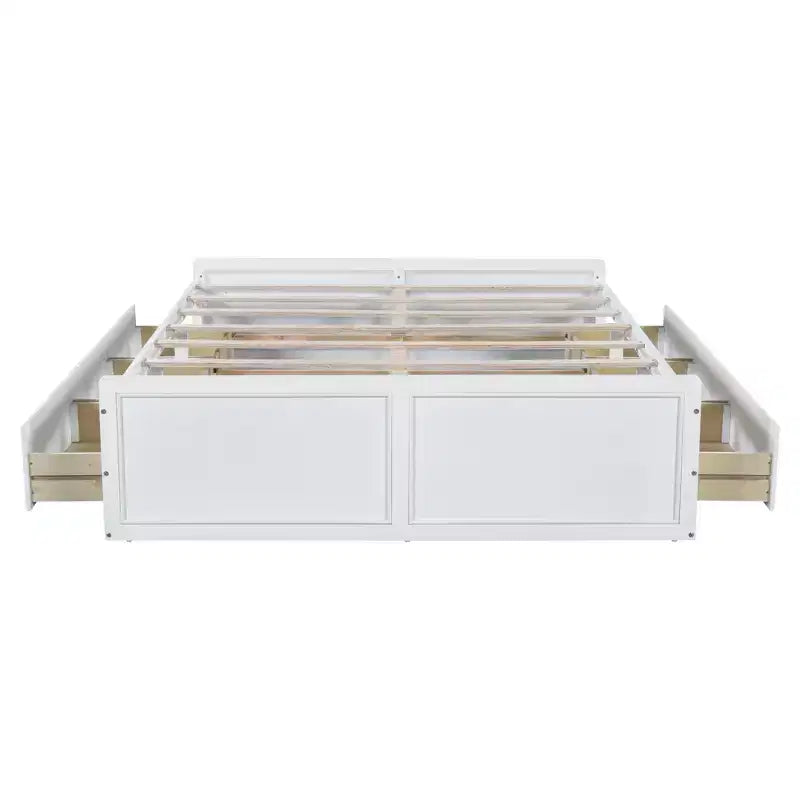 Lit plateforme en bois de taille Queen avec 6 tiroirs de rangement