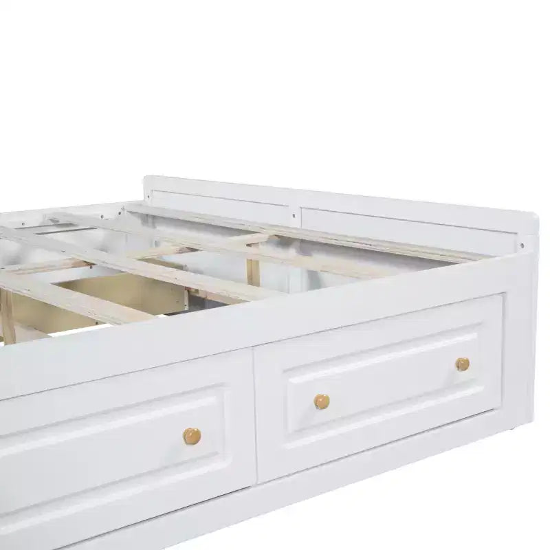 Lit plateforme en bois de taille Queen avec 6 tiroirs de rangement