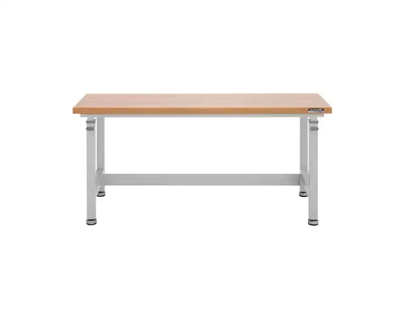 Table d'établi robuste de 152 cm de hauteur réglable avec plateau en bois