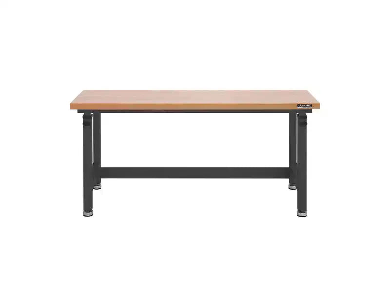 Table d'établi robuste de 152 cm de hauteur réglable avec plateau en bois