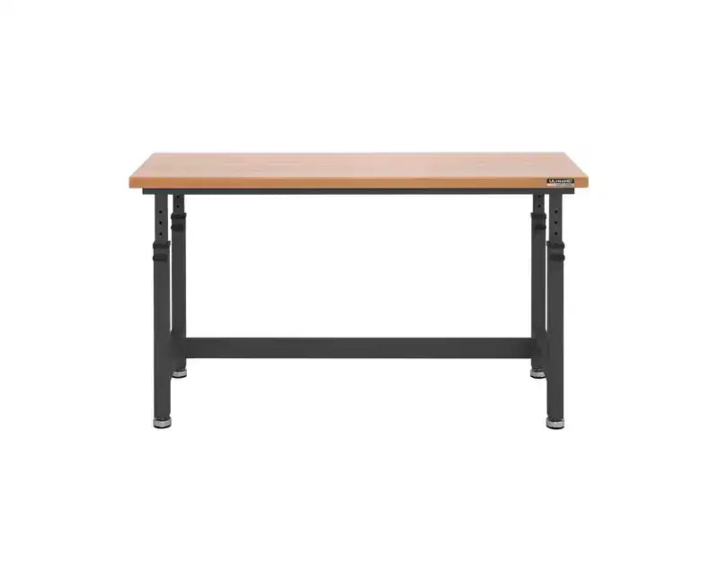 Table d'établi robuste de 152 cm de hauteur réglable avec plateau en bois