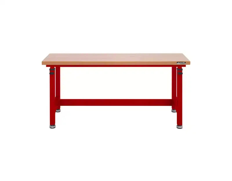 Table d'établi robuste de 152 cm de hauteur réglable avec plateau en bois