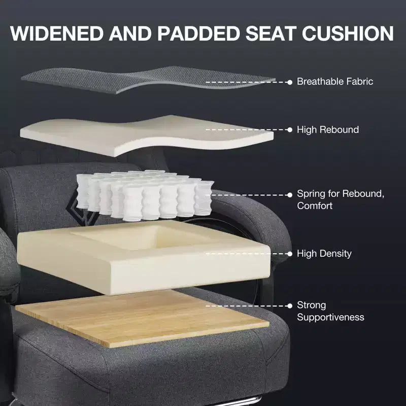 Fauteuil de gaming massant en tissu respirant, chaise de bureau ergonomique avec haut-parleur Bluetooth et repose-pieds