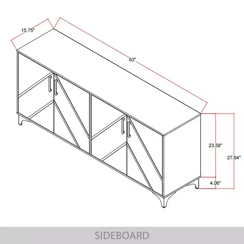 Buffet moderne avec des accents dorés