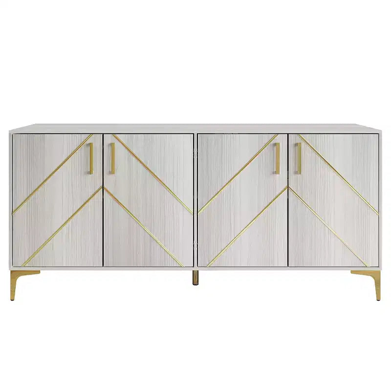 Buffet moderne avec des accents dorés