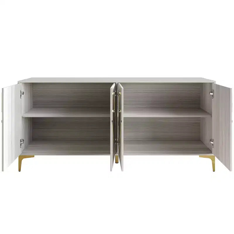 Buffet moderne avec des accents dorés