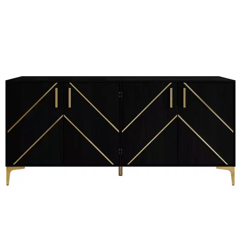 Buffet moderne avec des accents dorés