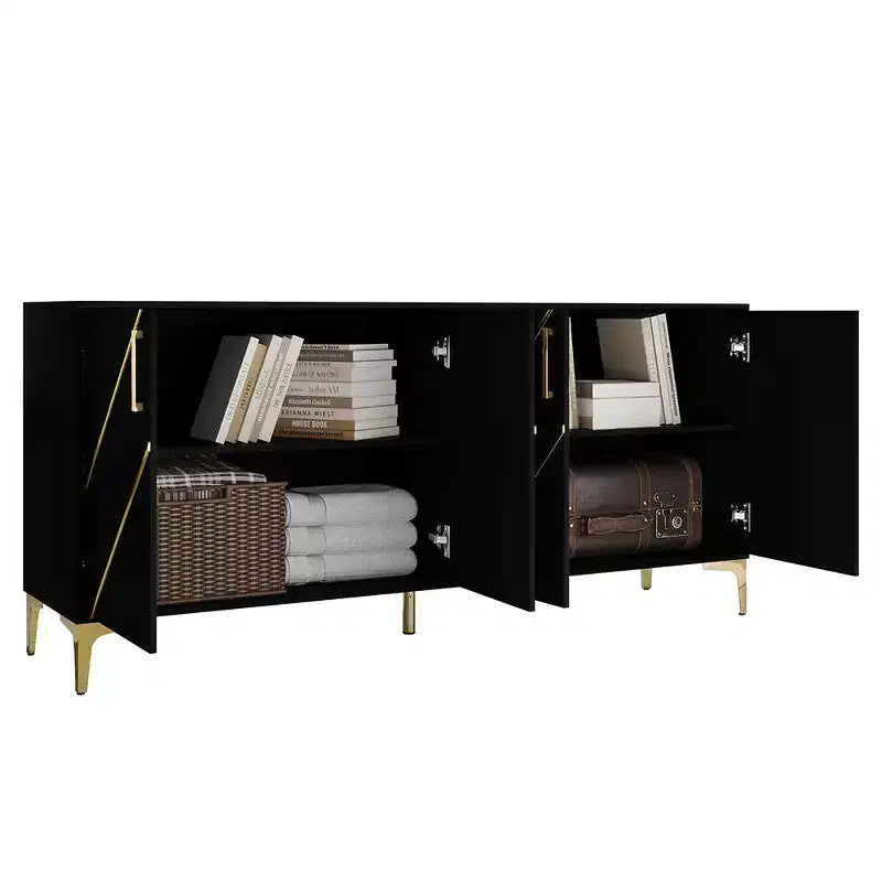Buffet moderne avec des accents dorés