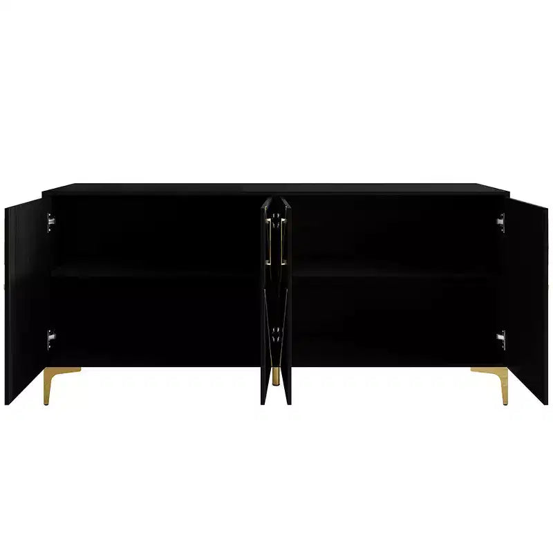 Buffet moderne avec des accents dorés