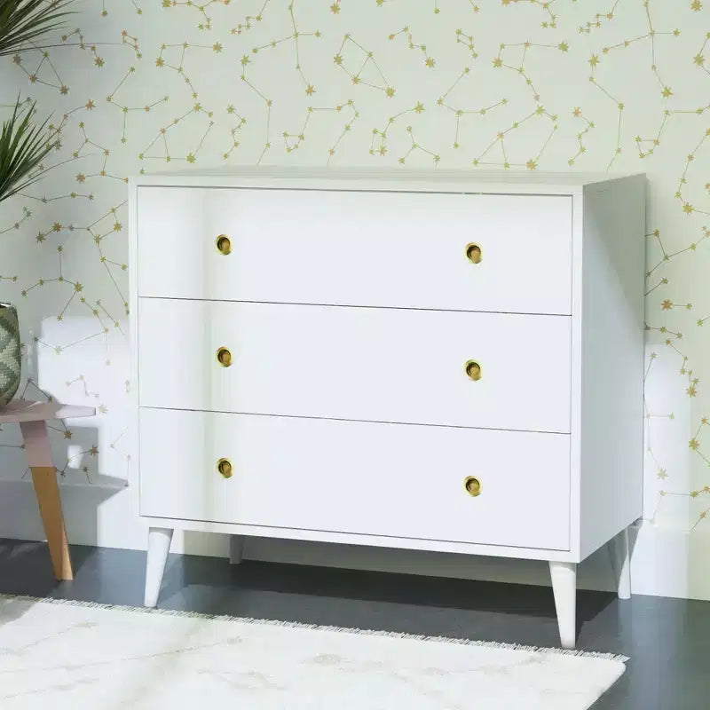 Commode de rangement à 3 tiroirs Mid-Century Modern
