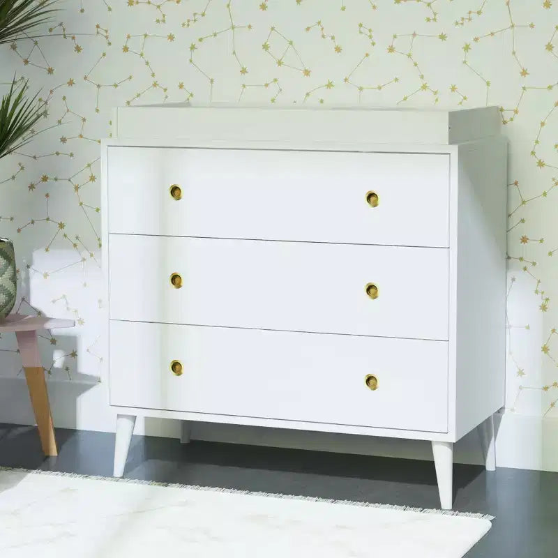 Commode de rangement à 3 tiroirs Mid-Century Modern