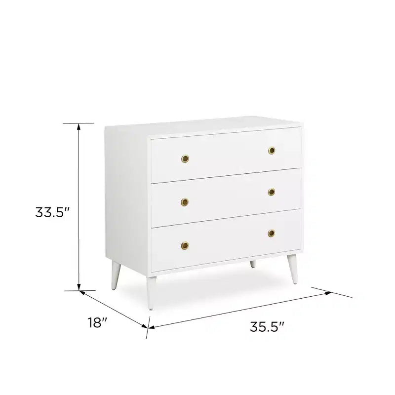 Commode de rangement à 3 tiroirs Mid-Century Modern