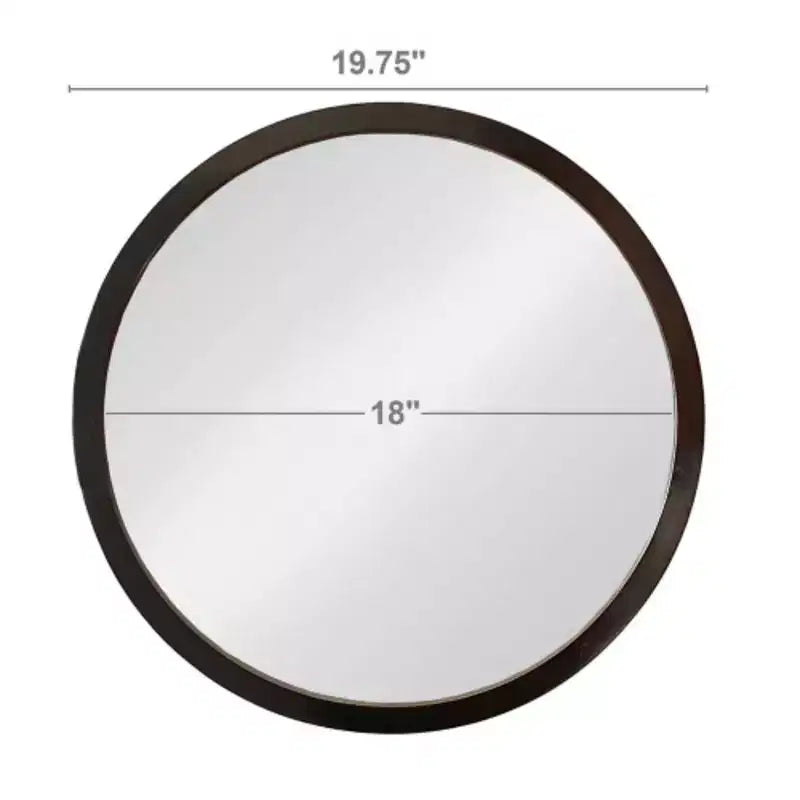 Miroir mural rond 20 x 20 avec cadre en bois et finition noire, miroir mural pour salon, salle à manger, hall d'entrée, salle de bain, bureau