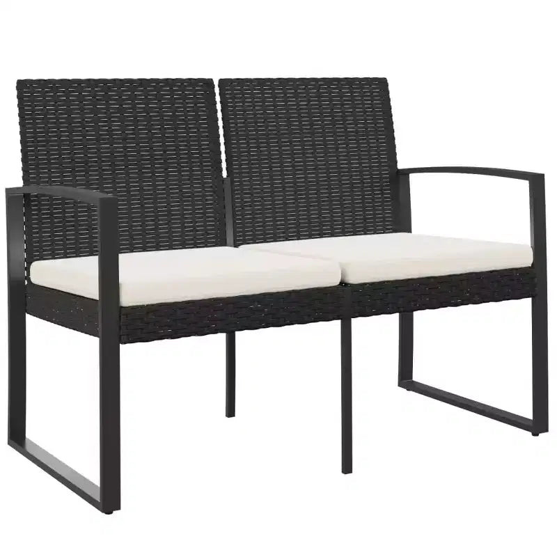 Banc de jardin 2 places Noir et anthracite