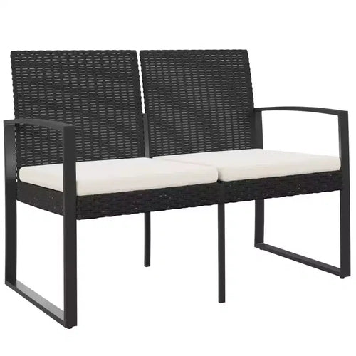 Banc de jardin 2 places Noir et anthracite
