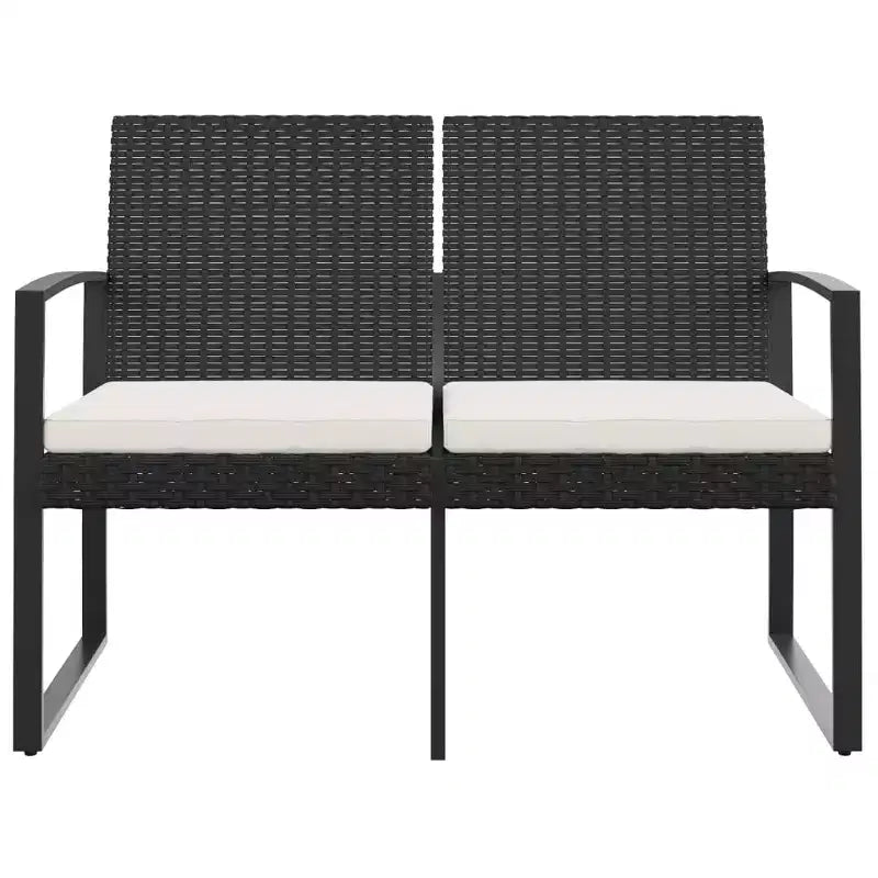 Banc de jardin 2 places Noir et anthracite