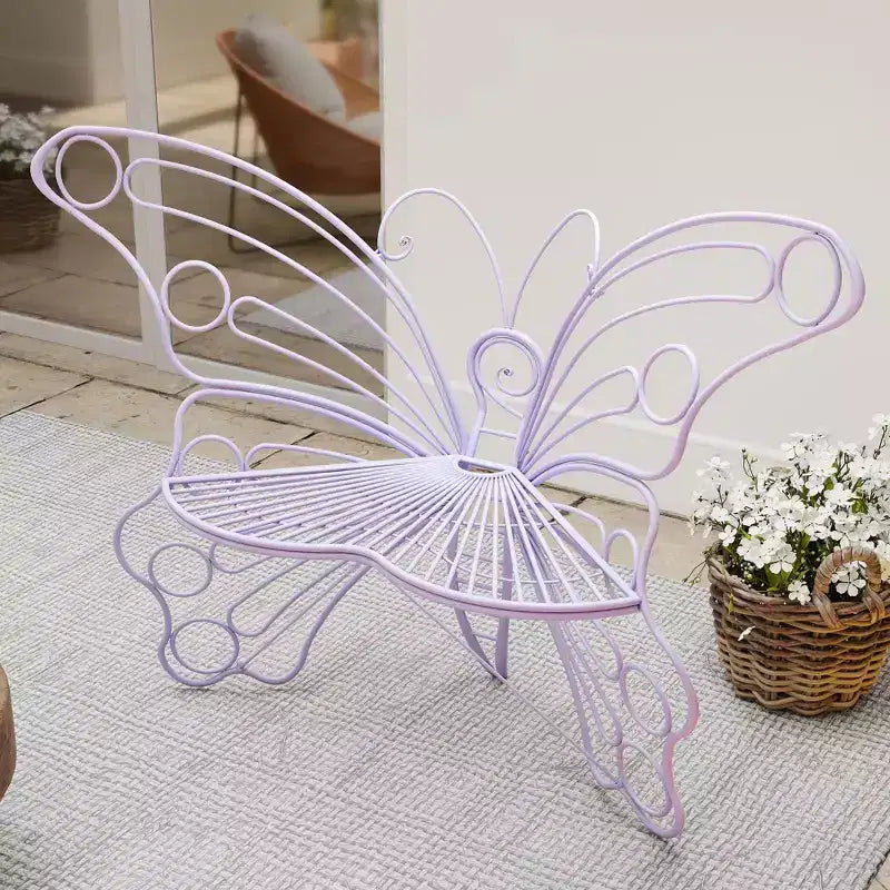 Banc papillon en fer robuste pour 50 espaces extérieurs : porche, pelouse, jardin et cour.