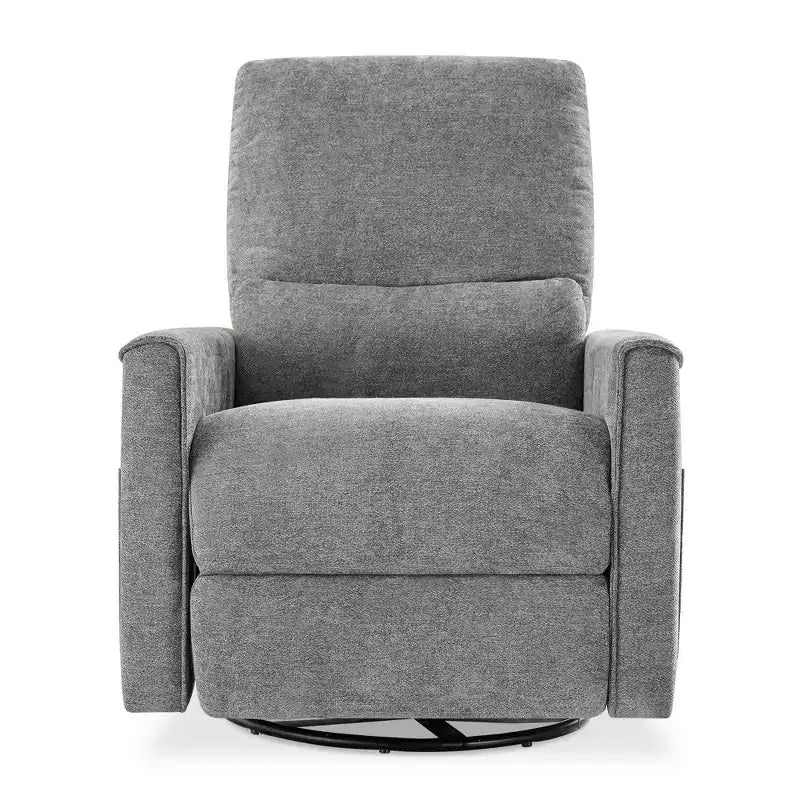 Fauteuil inclinable, pivotant et berçant électrique, planeur en tissu avec support lombaire, ports USB/Type-C, petit canapé inclinable pour chambre de bébé et salon