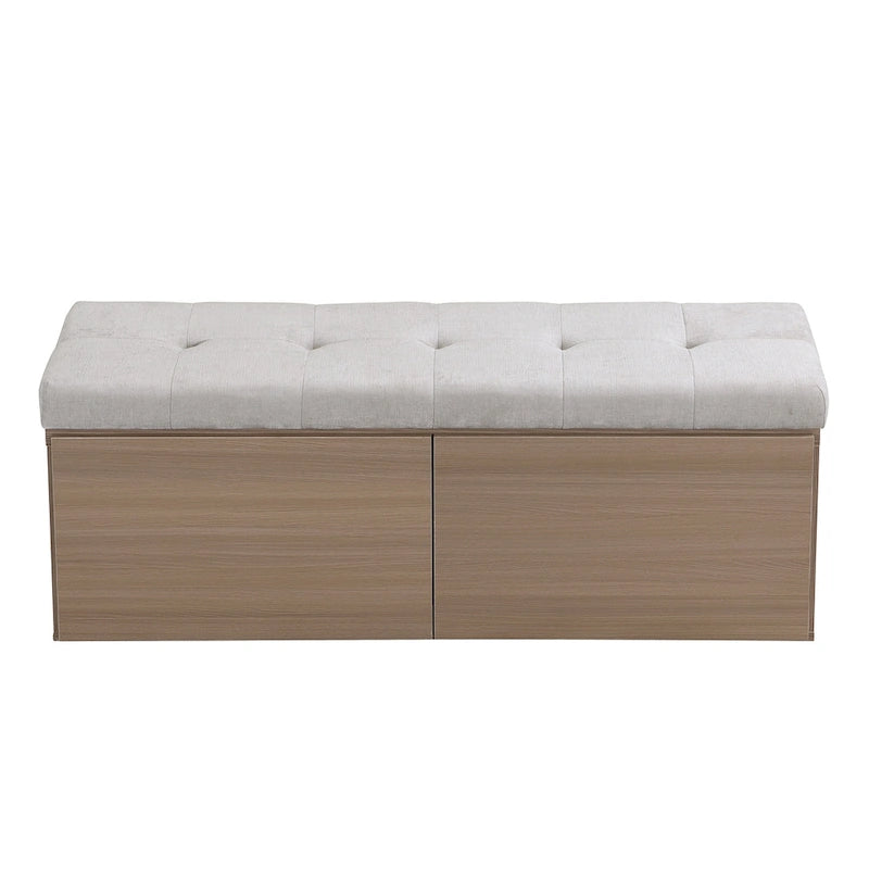 Banc à chaussures 49, Meuble de rangement pour chaussures d'entrée avec coussin rembourré et double portes pour entrée, couloir