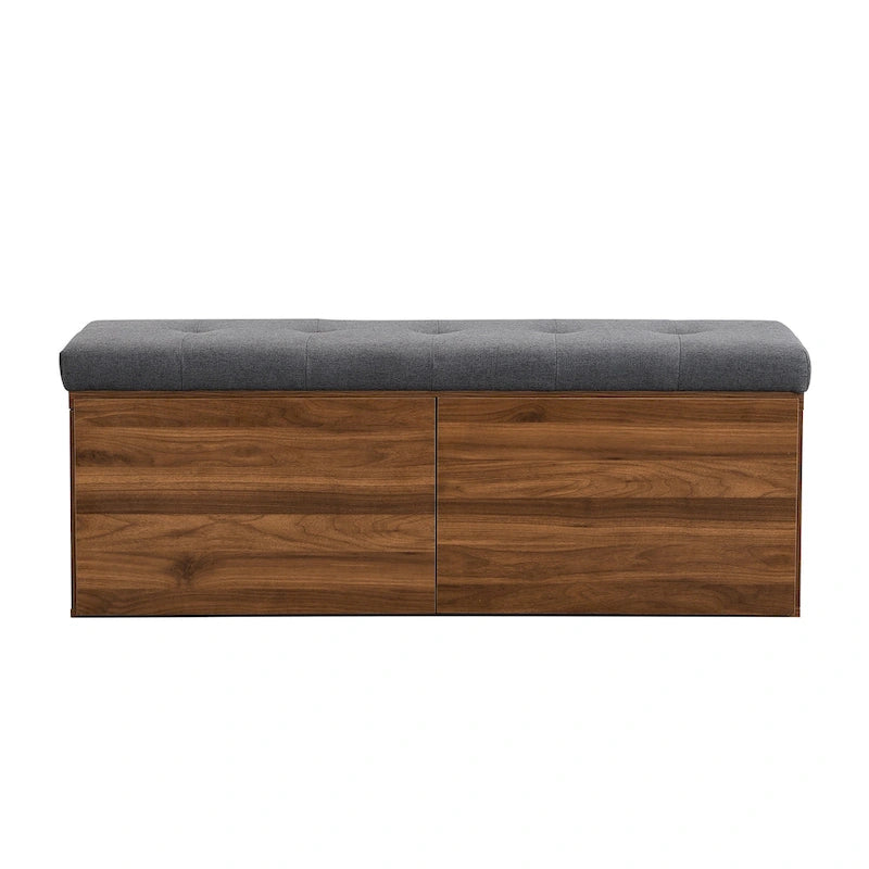 Banc à chaussures 49, Meuble de rangement pour chaussures d'entrée avec coussin rembourré et double portes pour entrée, couloir