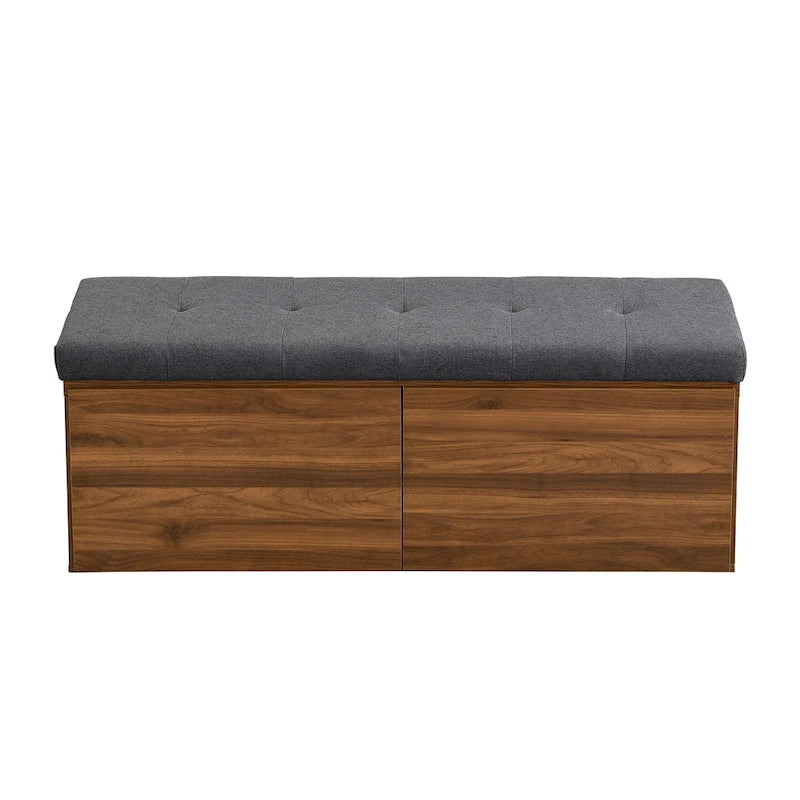 Banc à chaussures 49, Meuble de rangement pour chaussures d'entrée avec coussin rembourré et double portes pour entrée, couloir