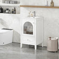 Meuble-lavabo de salle de bain 20 pouces avec évier, meuble-lavabo moderne, armoire de salle de bain compacte avec porte en verre, tiroir