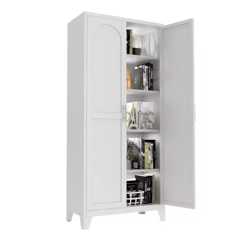 Homy Casa Meuble de rangement à 4 portes avec panneaux en rotin et étagères réglables pour salon, salle à manger ou entrée, Noir et Naturel