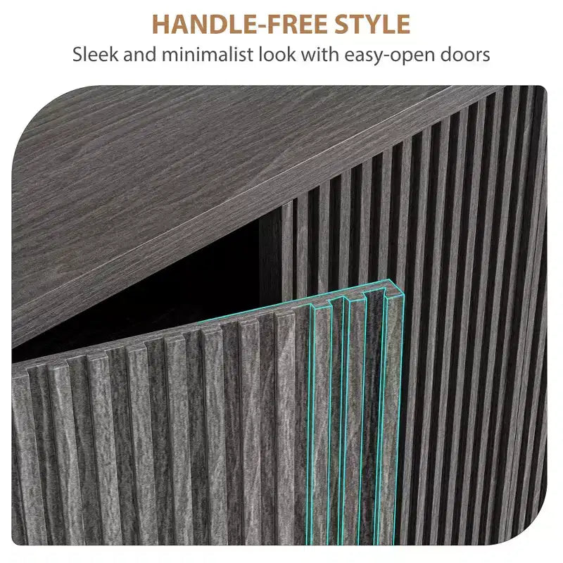 Meuble à chaussures avec porte cannelée, étagères réglables pour entrée ou salon