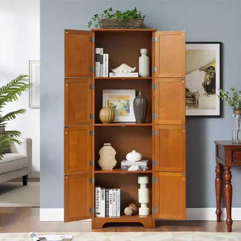 Armoire de rangement haute de 183 cm avec 8 portes et 4 étagères pour salon, cuisine ou bureau