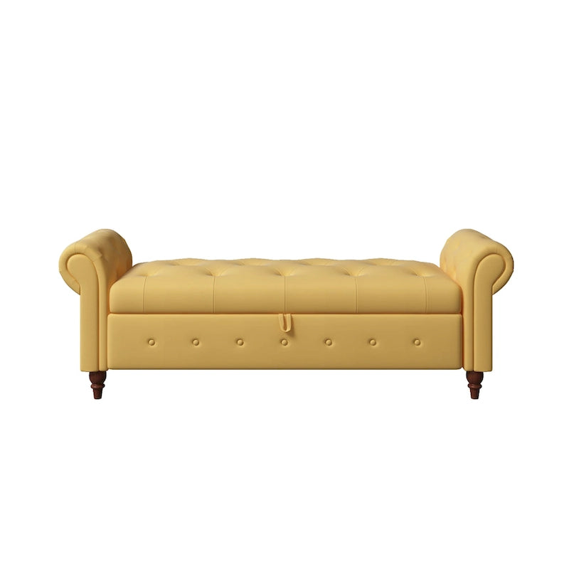 Banc de rangement d'entrée de 63 pouces pour salon ou chambre à coucher